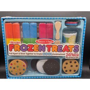 Melissa & Doug Wooden Frozen Treats 24 Piece Mix & Match Play Food Set Ages 3+